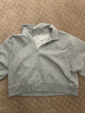 Abound Women's Gray Quarter-Zip Pullover Sweater